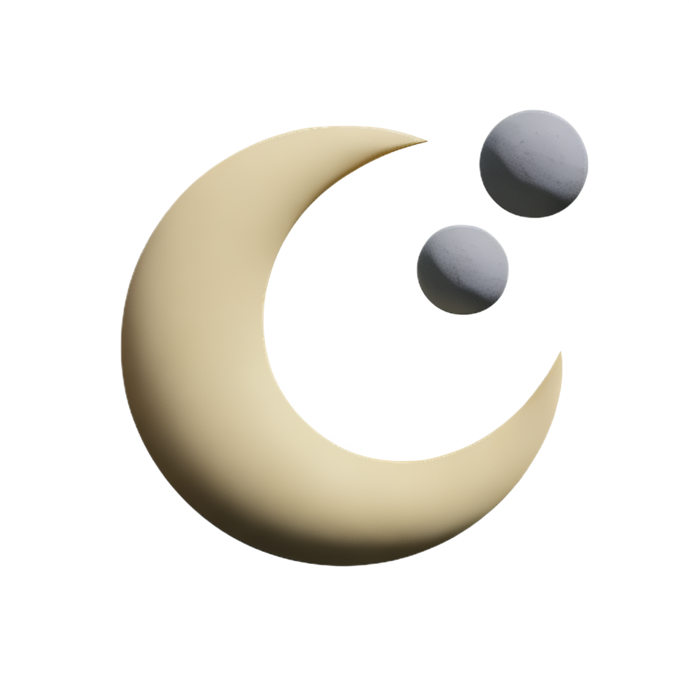 moon phase 3d rendering icon illustration png