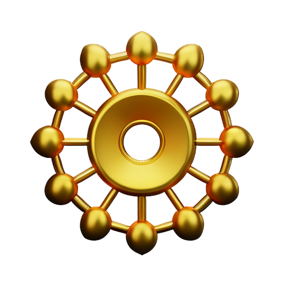 gold mandala 3d rendering icon illustration png