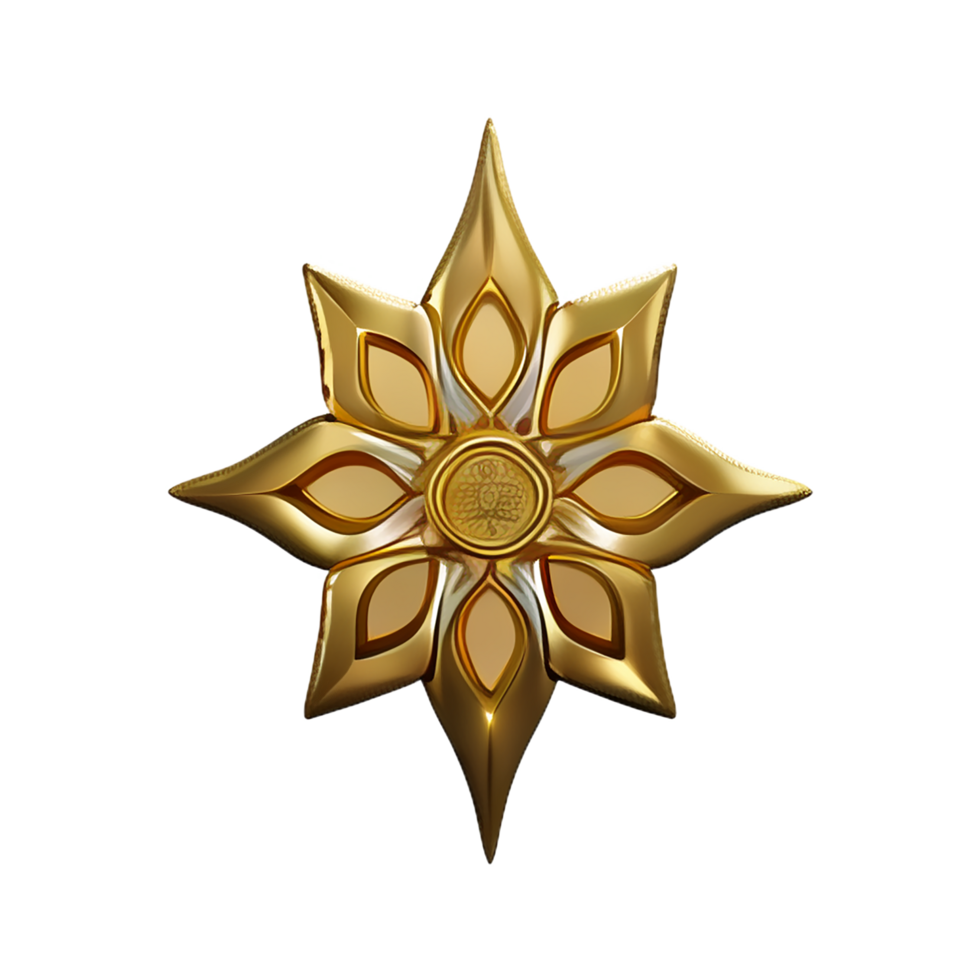 gold mandala 3d rendering icon illustration png