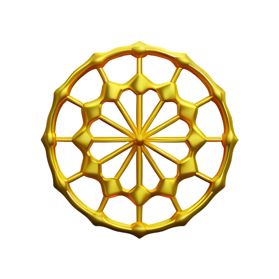 gold mandala 3d rendering icon illustration png