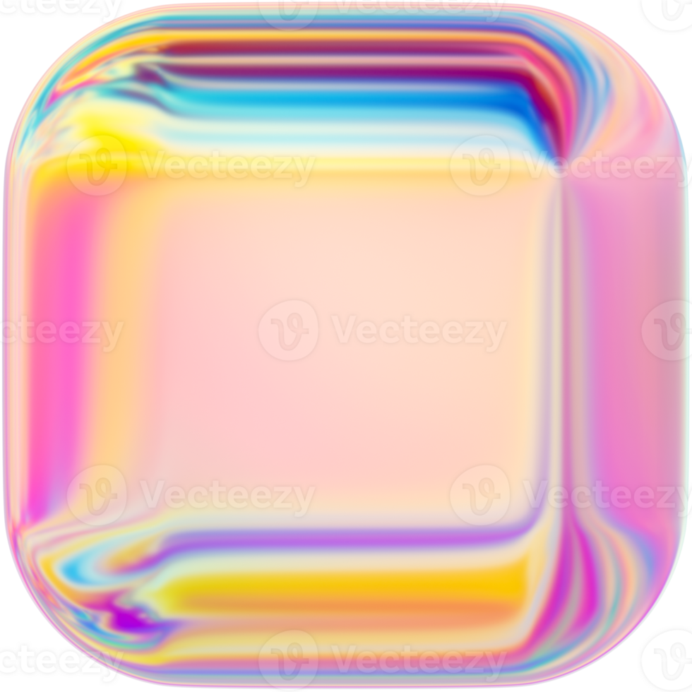 Abstract Geometric Holographic 3D Shape png