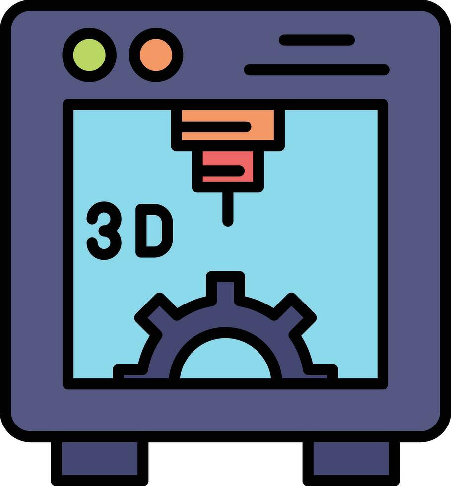 Icono de vector de impresora 3d