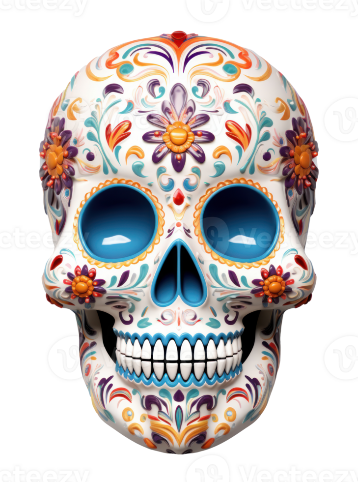 Colorful skull people. Day of the dead festival concept. Ai generated. png