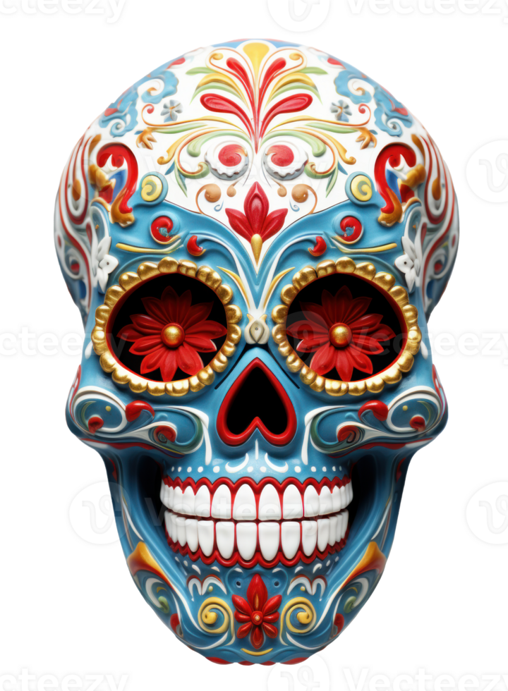 Colorful skull people. Day of the dead festival concept. Ai generated. png