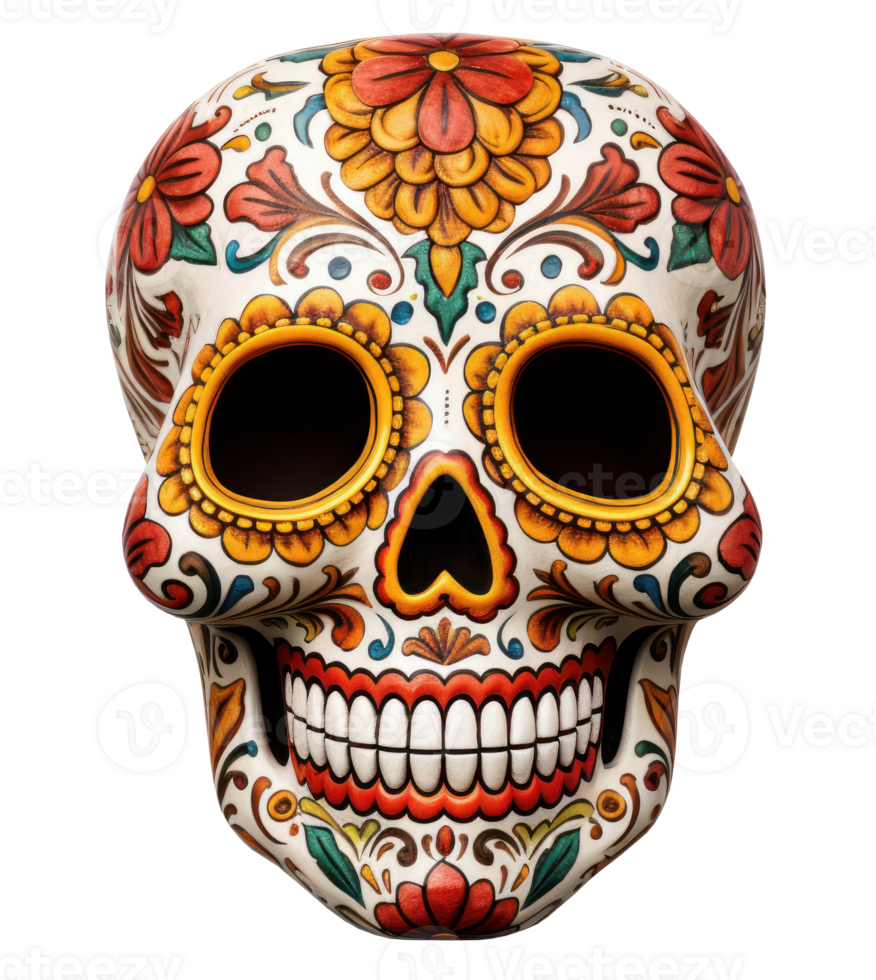 Colorful skull people. Day of the dead festival concept. Ai generated. png