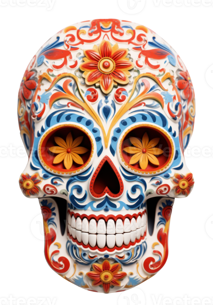 Colorful skull people. Day of the dead festival concept. Ai generated. png