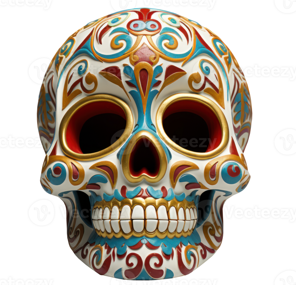 Colorful skull people. Day of the dead festival concept. Ai generated. png