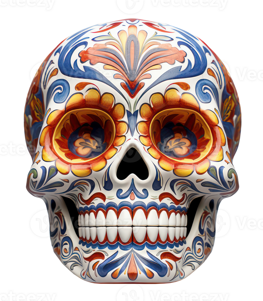 Colorful skull people. Day of the dead festival concept. Ai generated. png