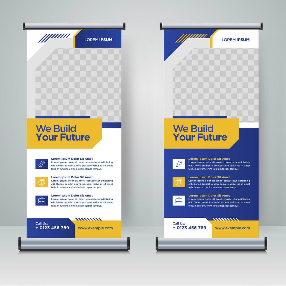 Corporate rollup or X banner design template vector