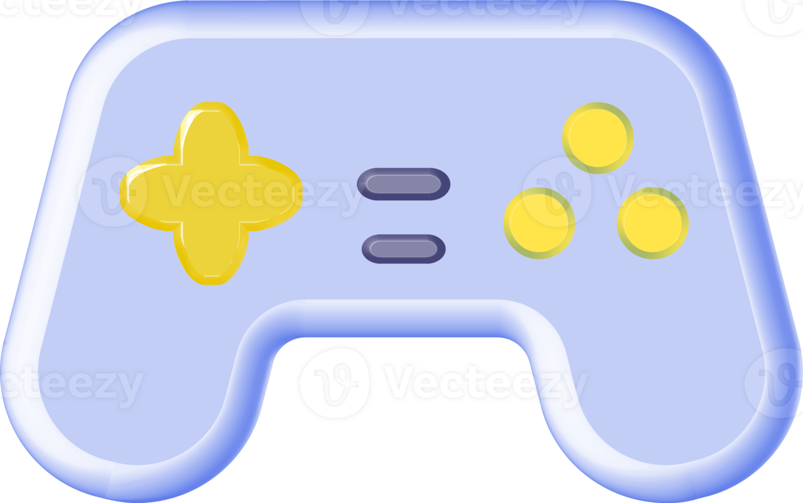 Cartoonish gamepad, video game controller. PNG with transparent background.