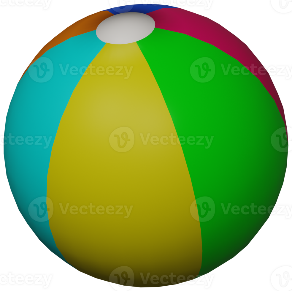 3d illustrazione rendere giocattolo aria spiaggia gonfiabile multicolore palla su trasparente sfondo png