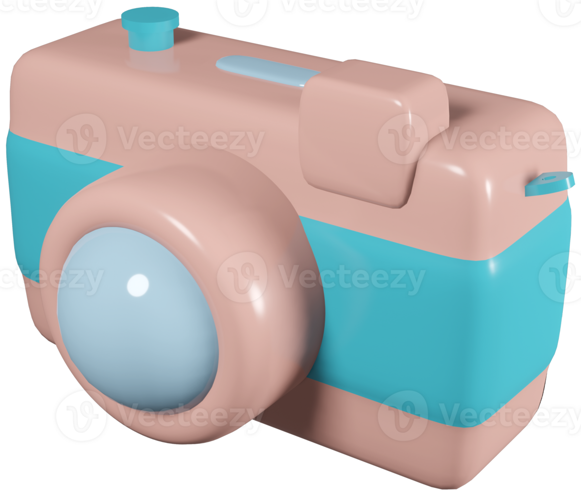 3D model camera children's toy made of plastic on transparent background png