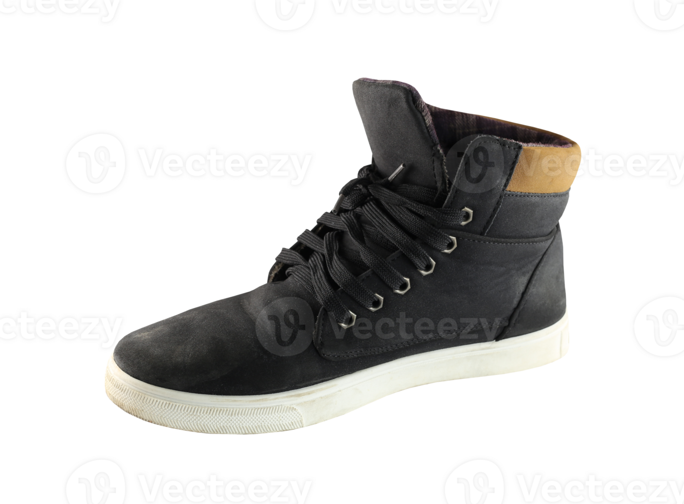 Black fashion sneakers isolated. png