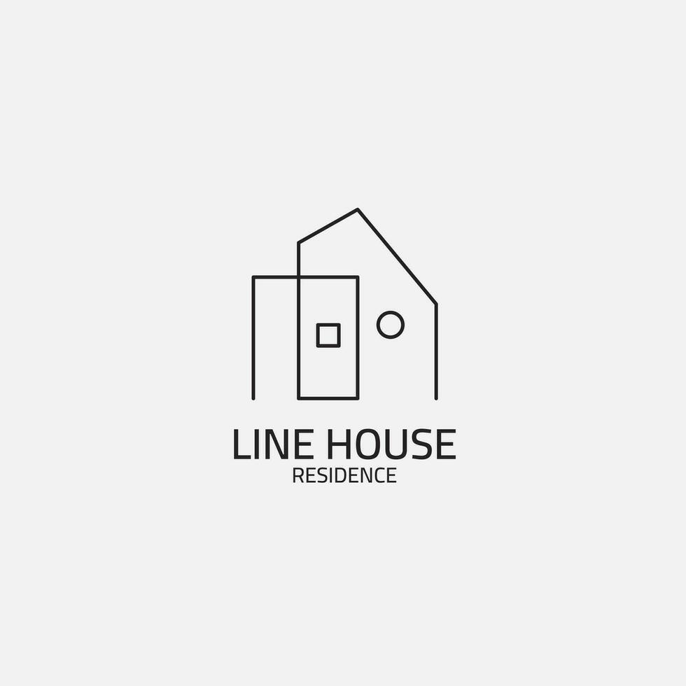 Minimalist house logo from lines. vector