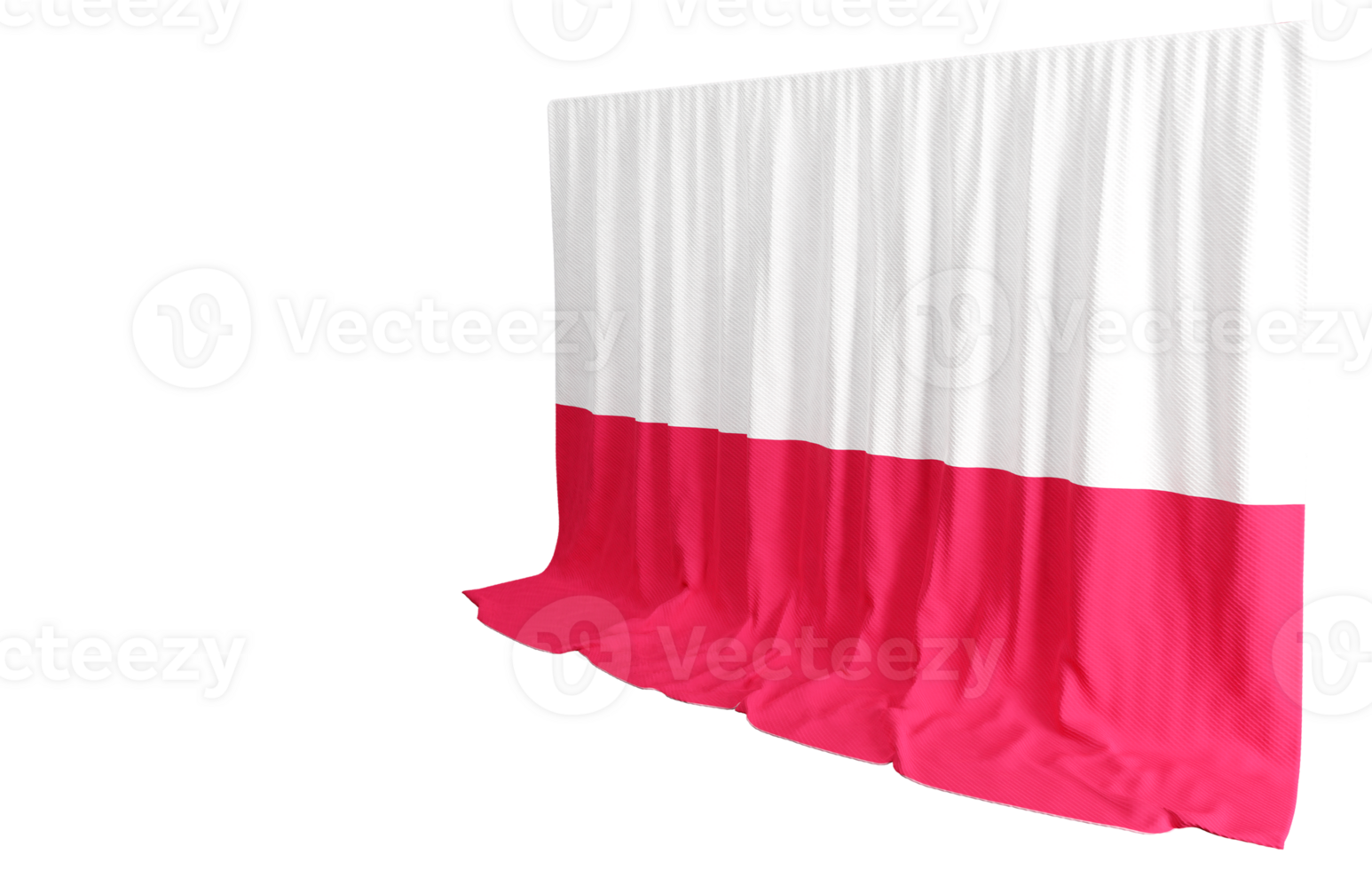 Poland Flag Curtain in 3D Rendering called Flag of Poland png