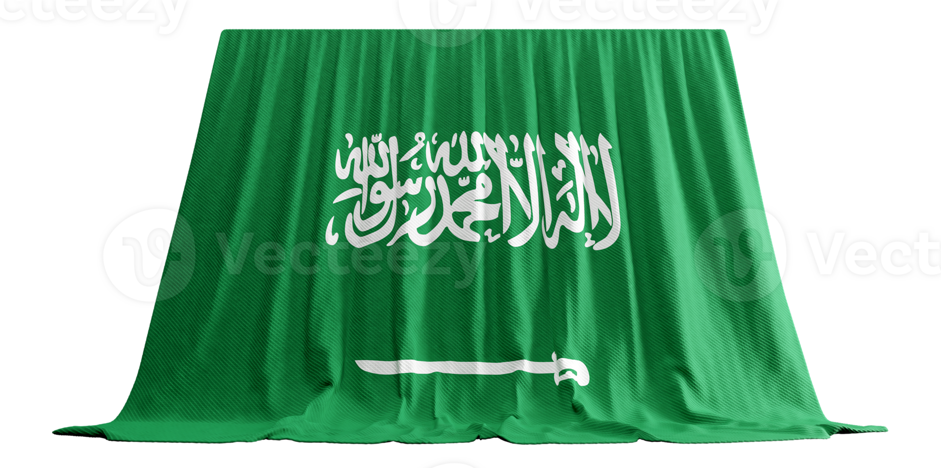 Saudi Arabia Flag Curtain in 3D Rendering called Flag of Saudi Arabia png