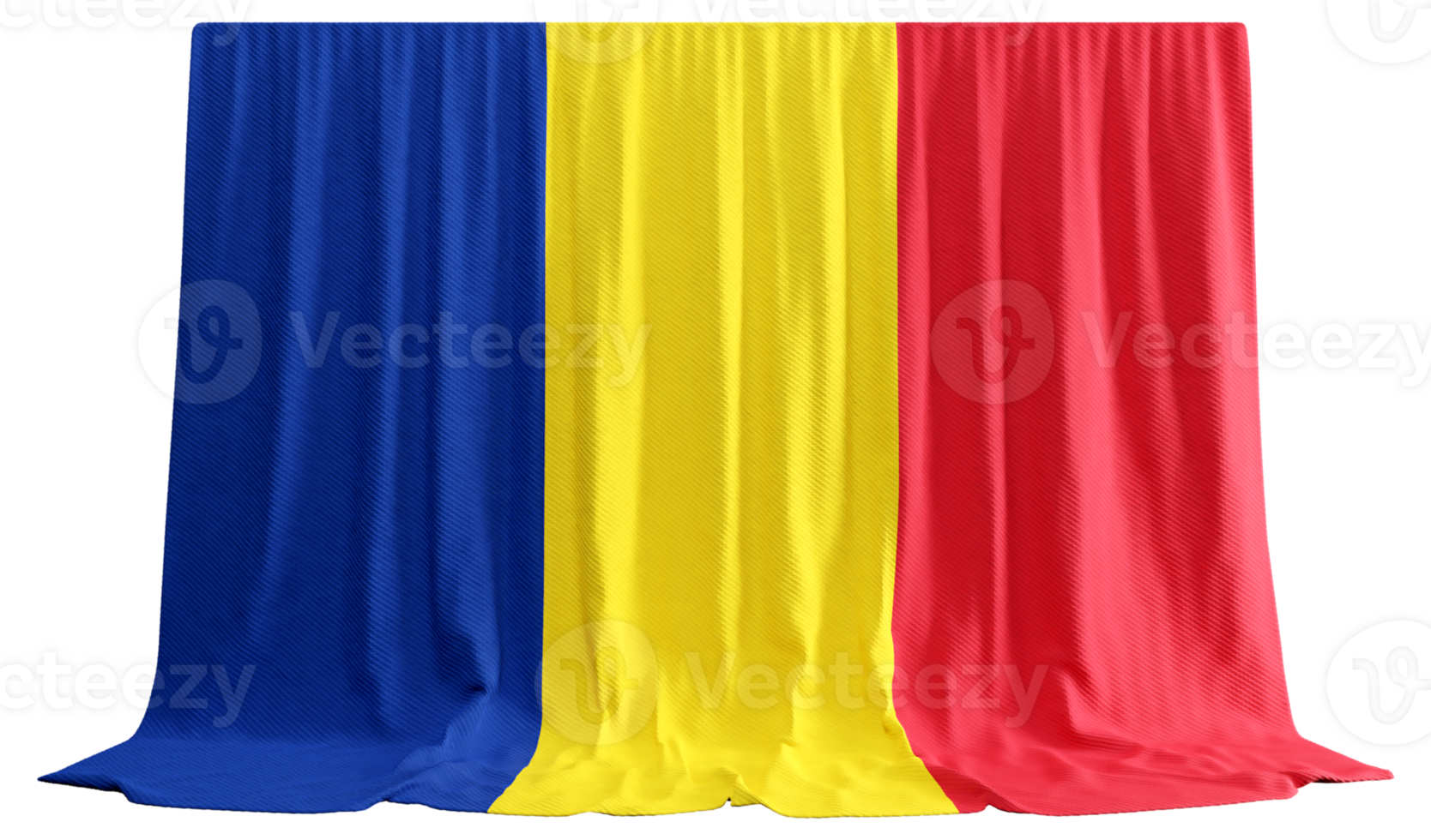 Romania Flag Curtain in 3D Rendering called Flag of Romania png