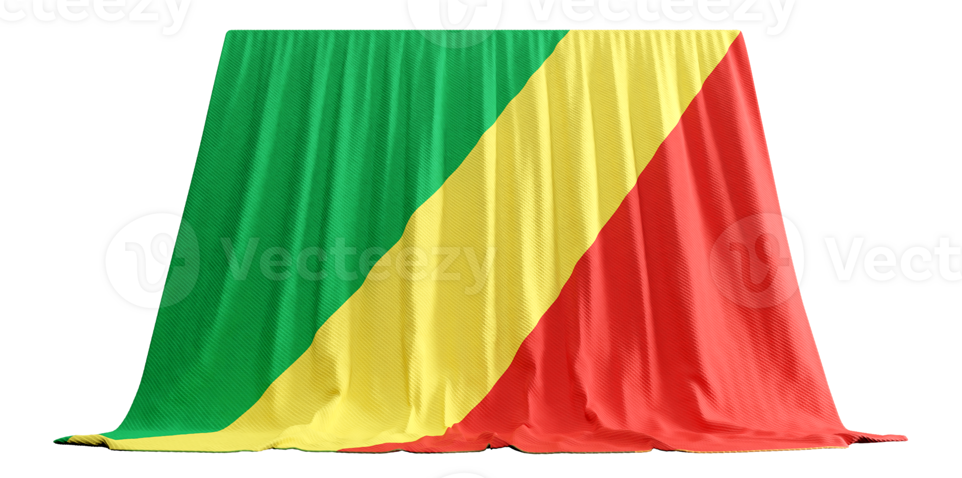 Republic of Congo Flag Curtain in 3D Rendering called Flag of Republic of Congo png