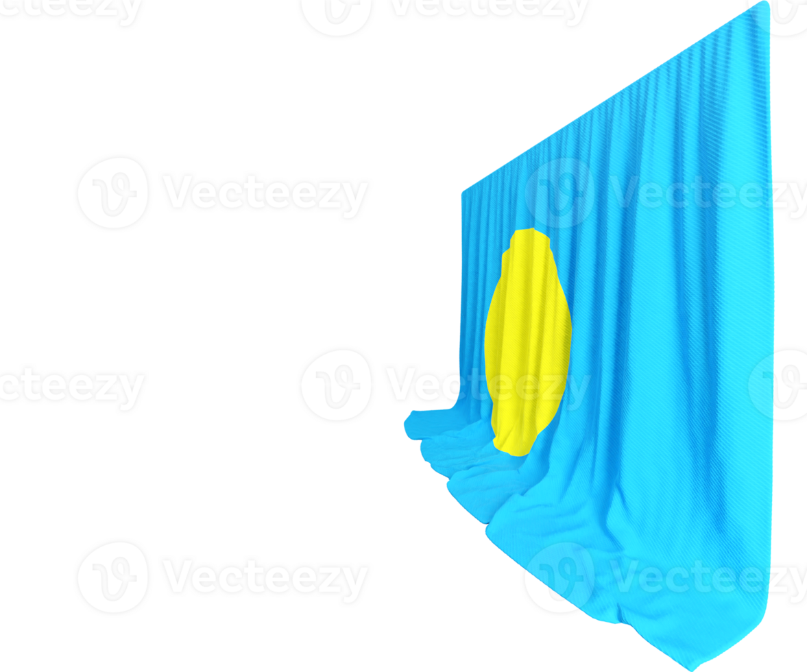Palau Flag Curtain in 3D Rendering called Flag of Palau png
