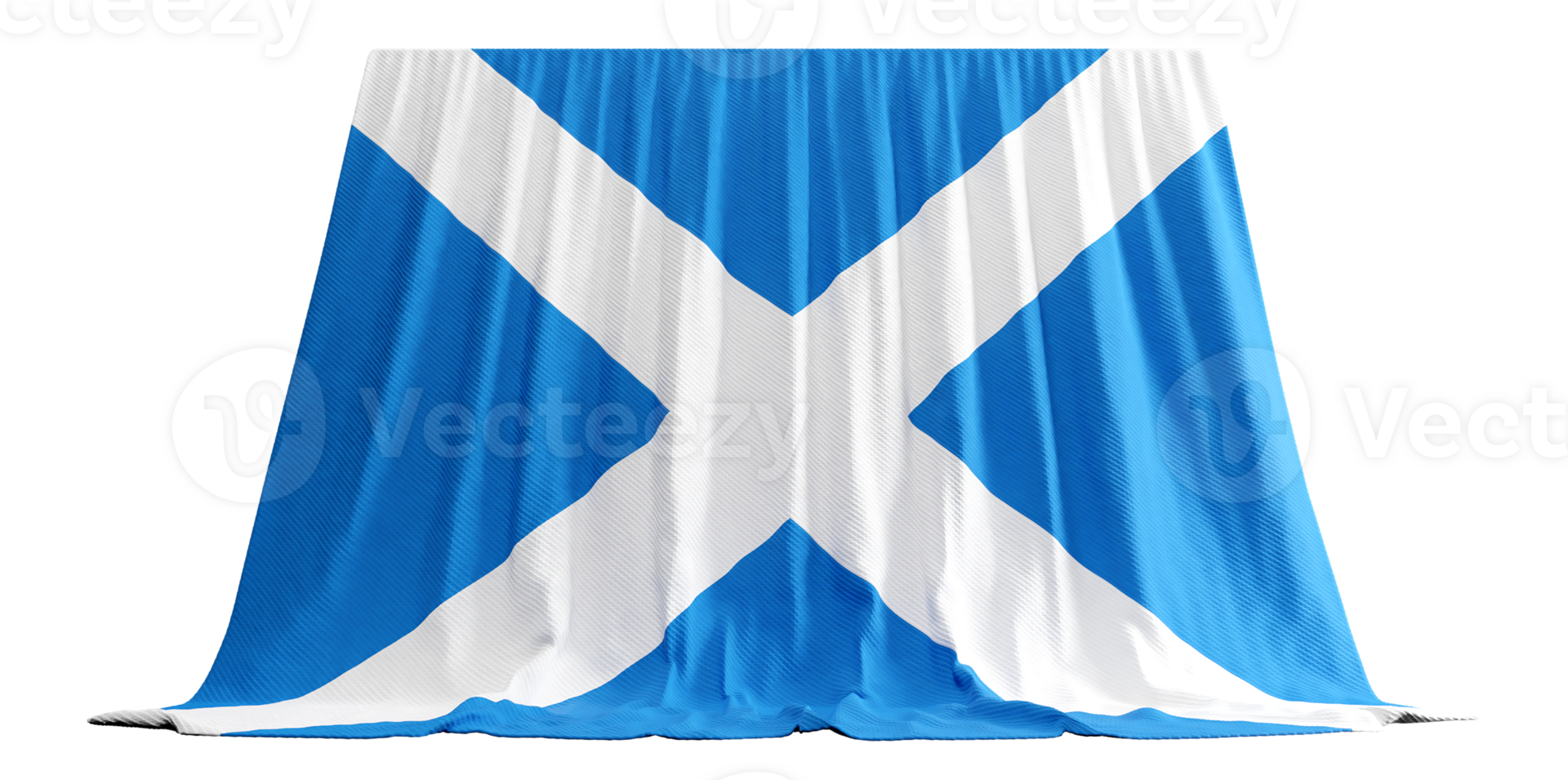 Scotland Flag Curtain in 3D Rendering called Flag of Scotland png
