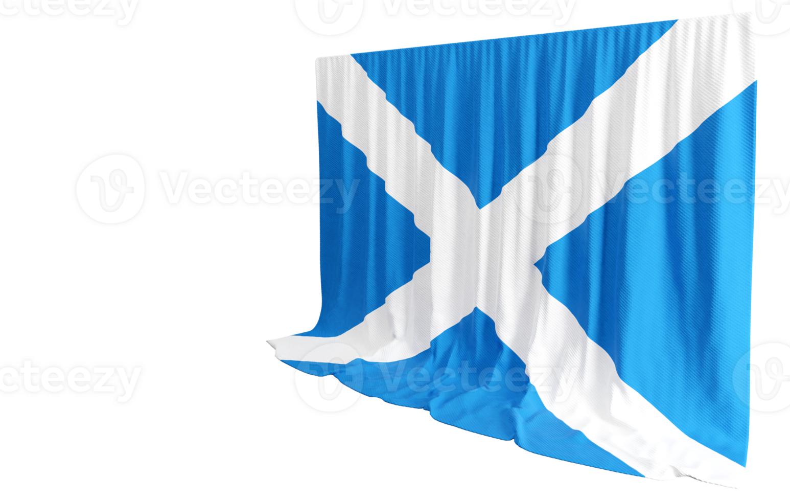 Scotland Flag Curtain in 3D Rendering called Flag of Scotland png