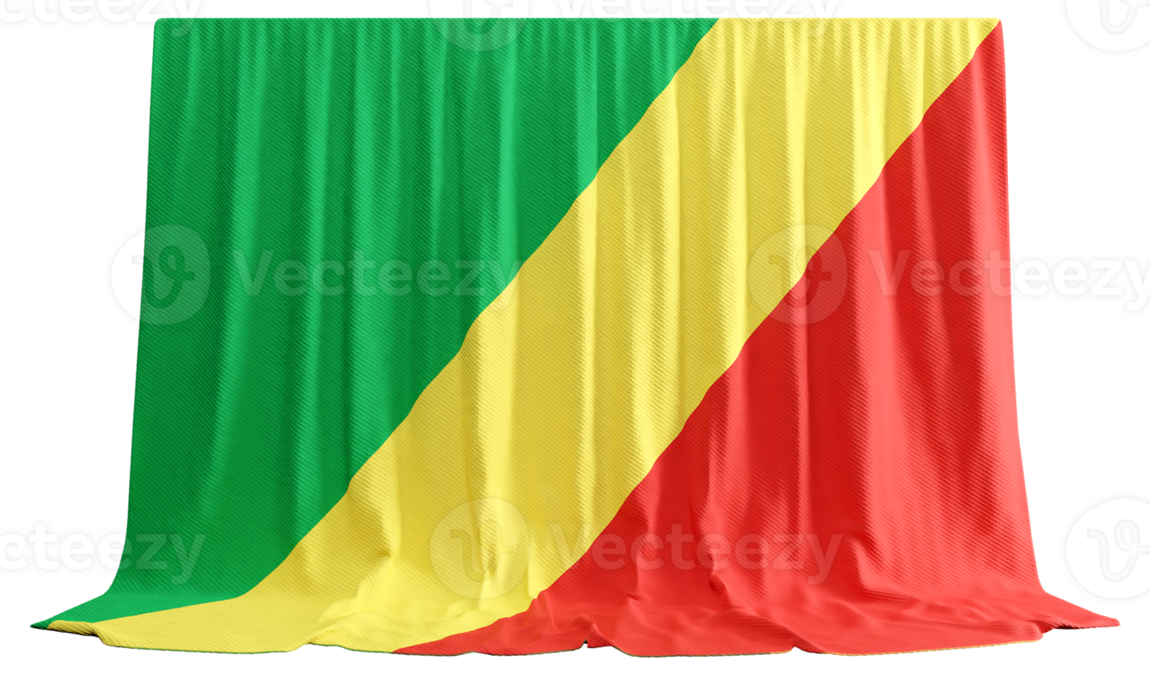 Republik von Kongo Flagge Vorhang im 3d Rendern namens Flagge von Republik von Kongo png