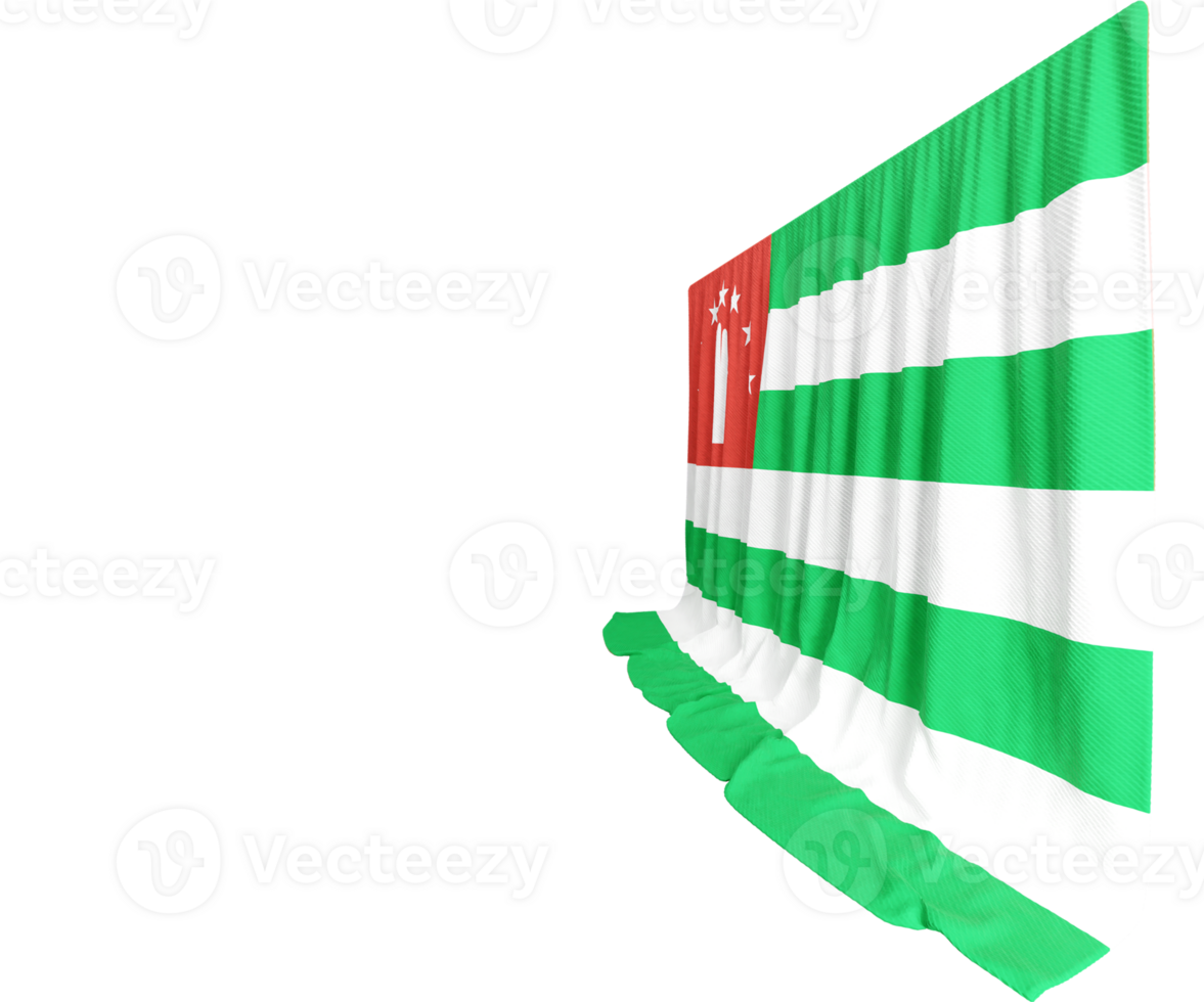 Republic of Abkhazia Flag Curtain in 3D Rendering called Flag of Republic of Abkhazia png