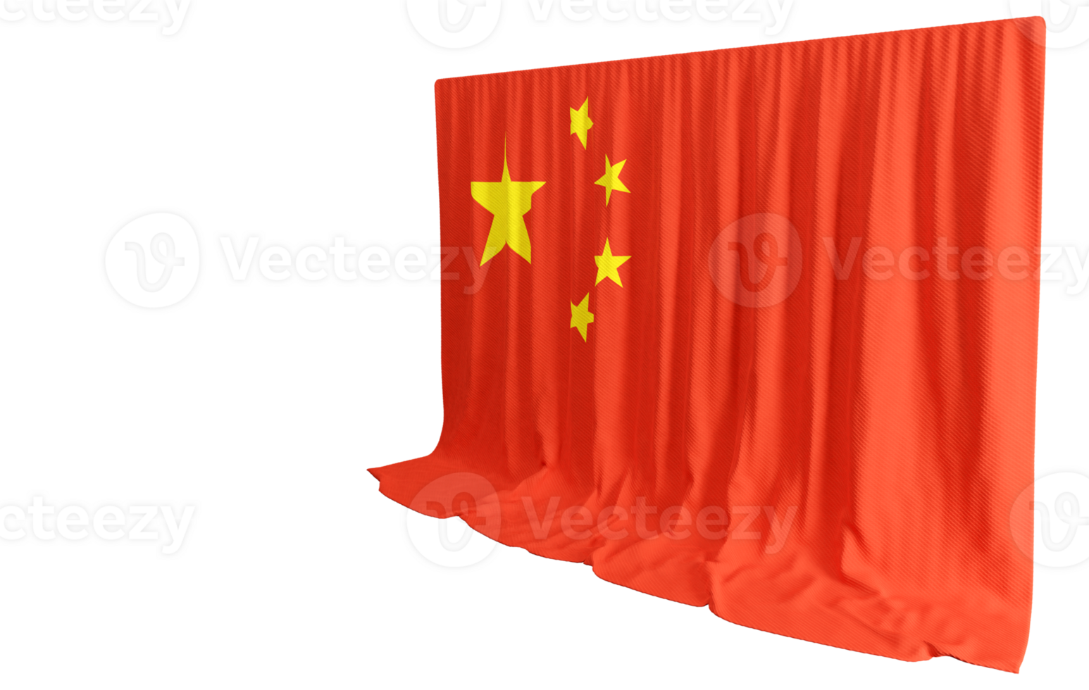 China Flag Curtain in 3D Rendering called Flag of China png