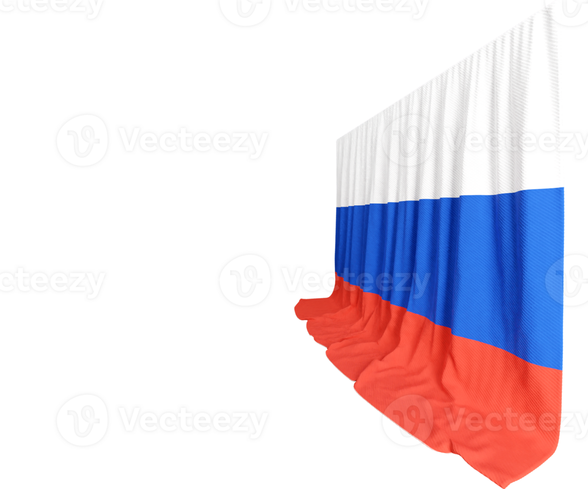 Russia Flag Curtain in 3D Rendering called Flag of Russia png