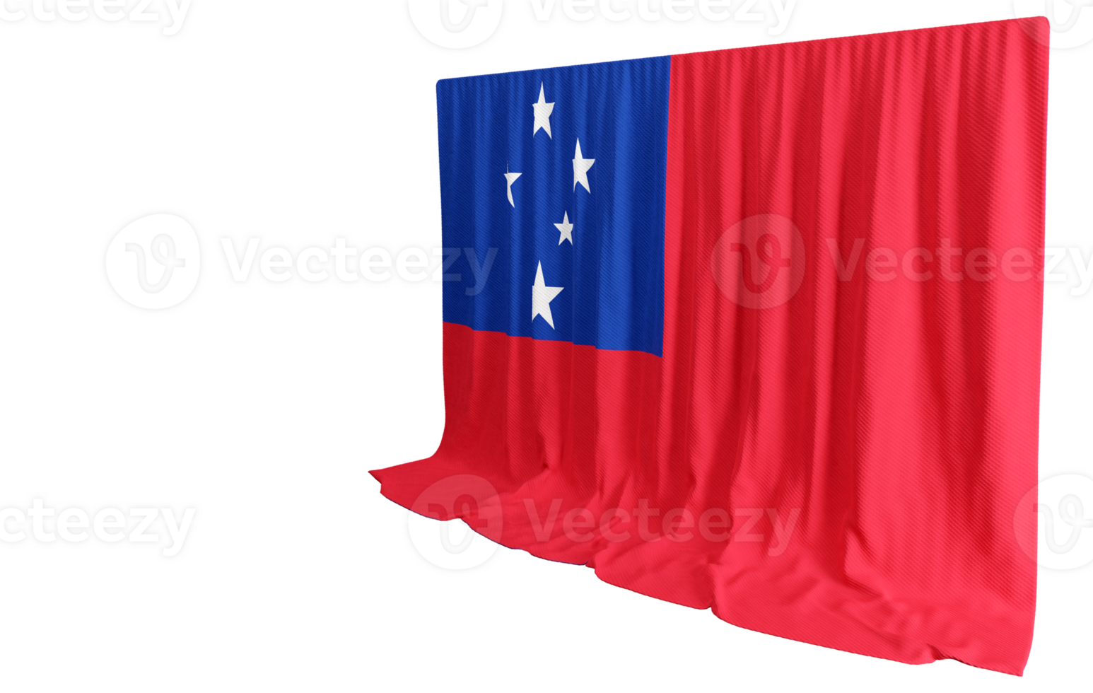 Samoa Flag Curtain in 3D Rendering called Flag of Samoa png