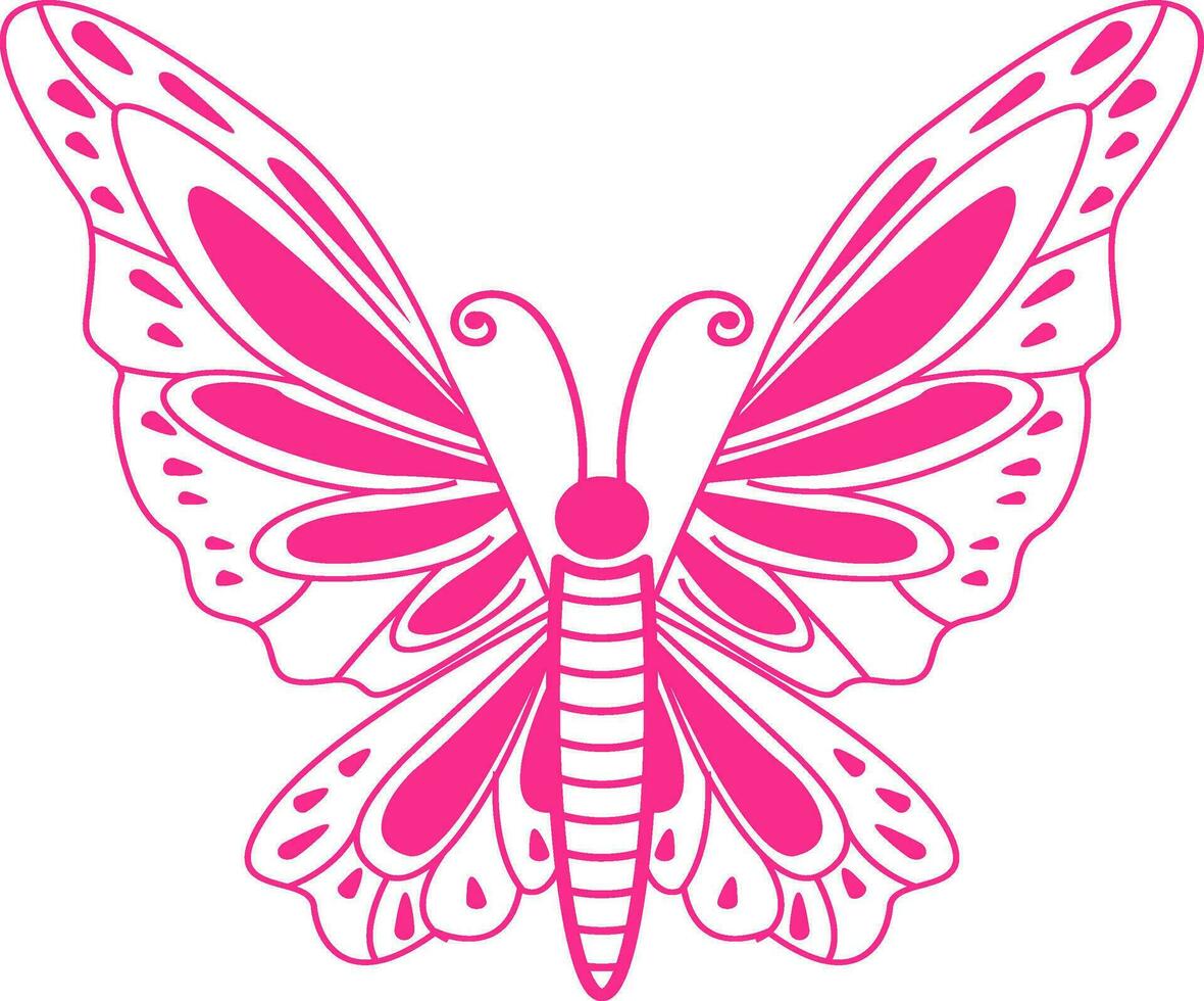 Pink butterfly Breast Cancer Ribbon Awareness design vector