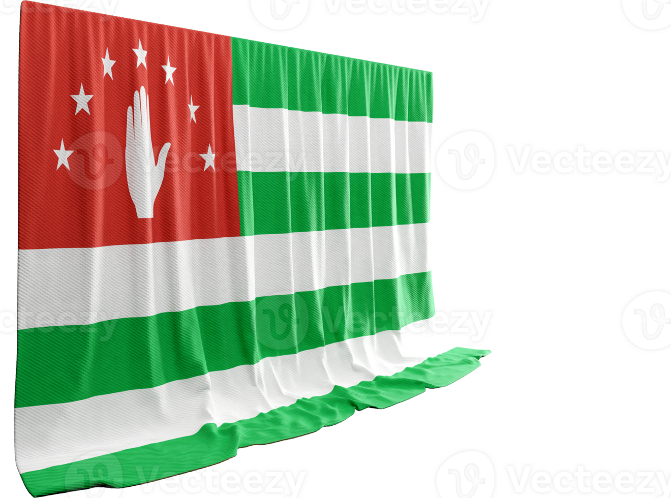 Republic of Abkhazia Flag Curtain in 3D Rendering called Flag of Republic of Abkhazia png