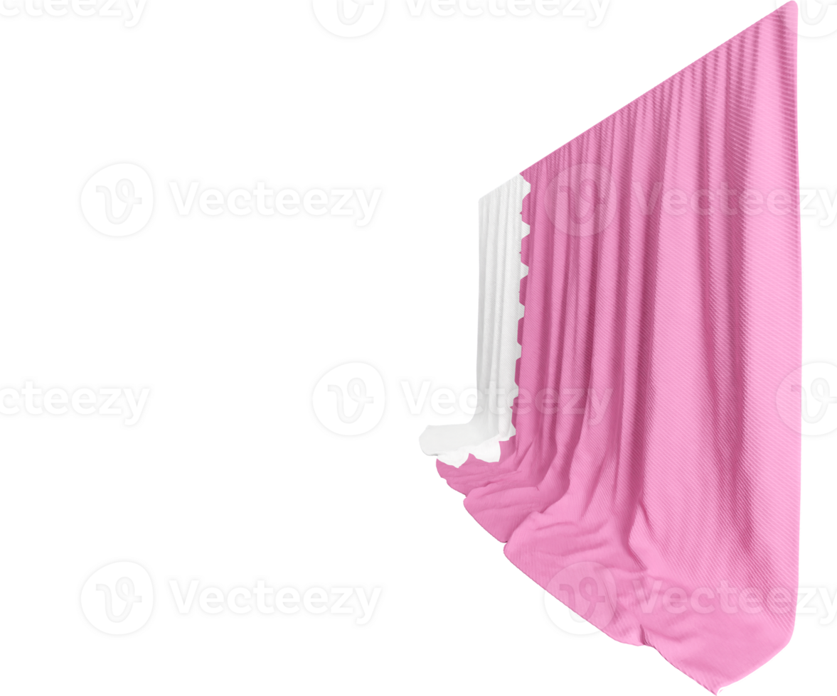 Qatar Flag Curtain in 3D Rendering called Flag of Qatar png