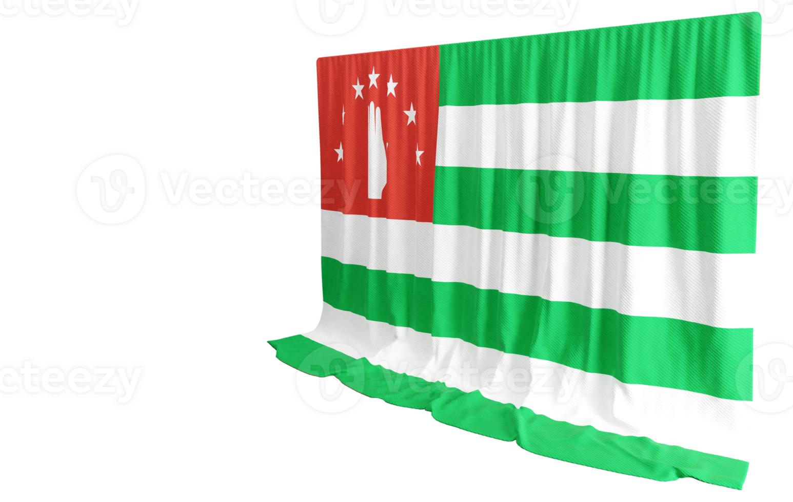 Republic of Abkhazia Flag Curtain in 3D Rendering called Flag of Republic of Abkhazia png