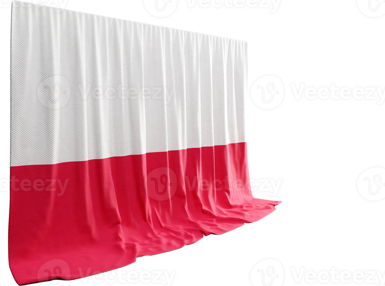 Poland Flag Curtain in 3D Rendering called Flag of Poland png