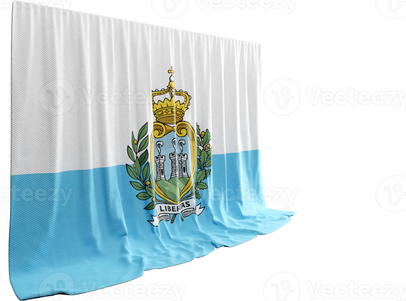 san marino bandera cortina en 3d representación llamado bandera de san marino png