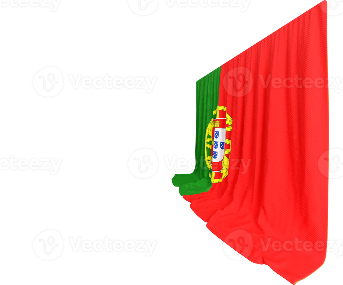 Portugal Flag Curtain in 3D Rendering called Flag of Portugal png