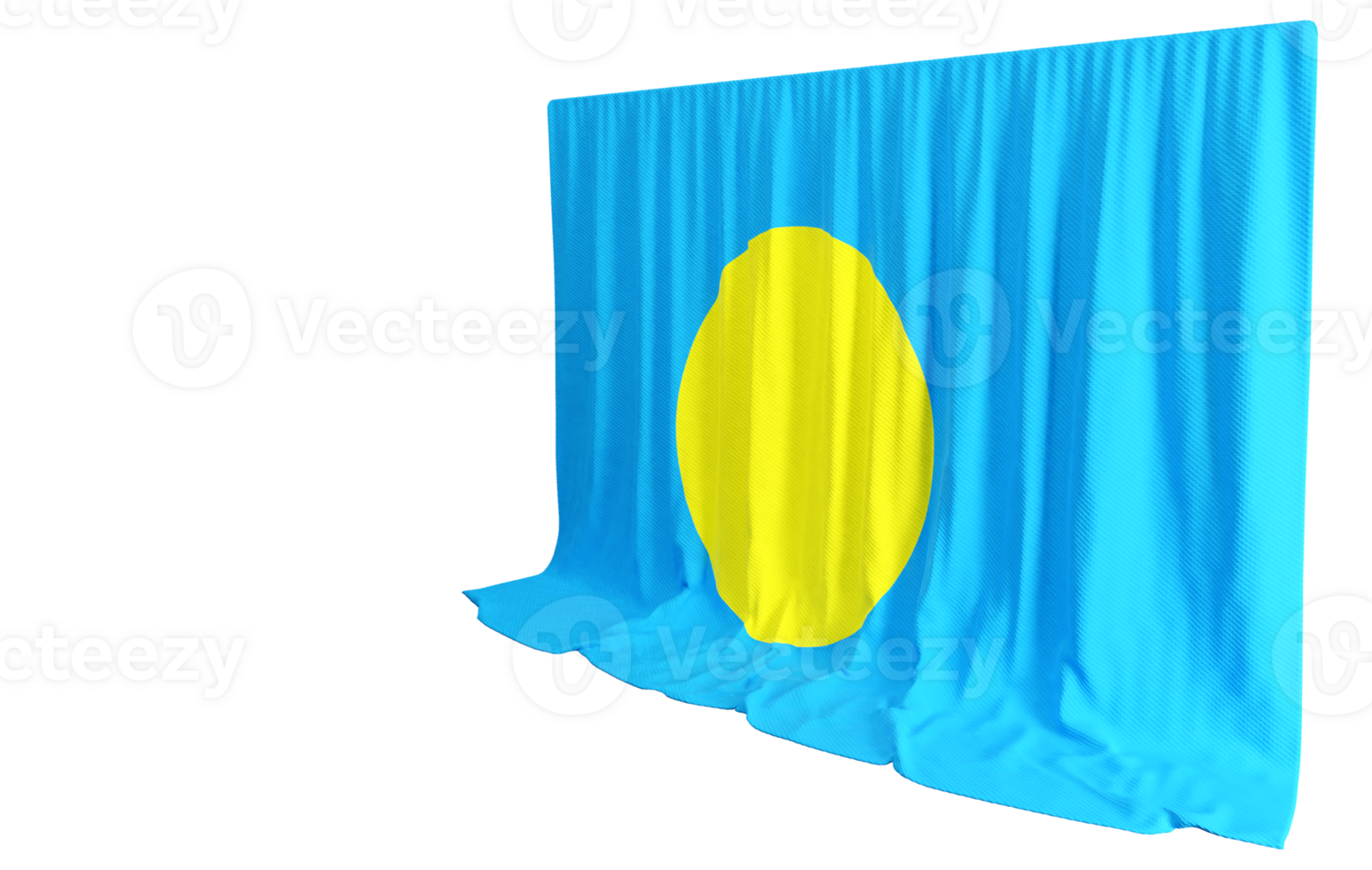 Palau Flag Curtain in 3D Rendering called Flag of Palau png