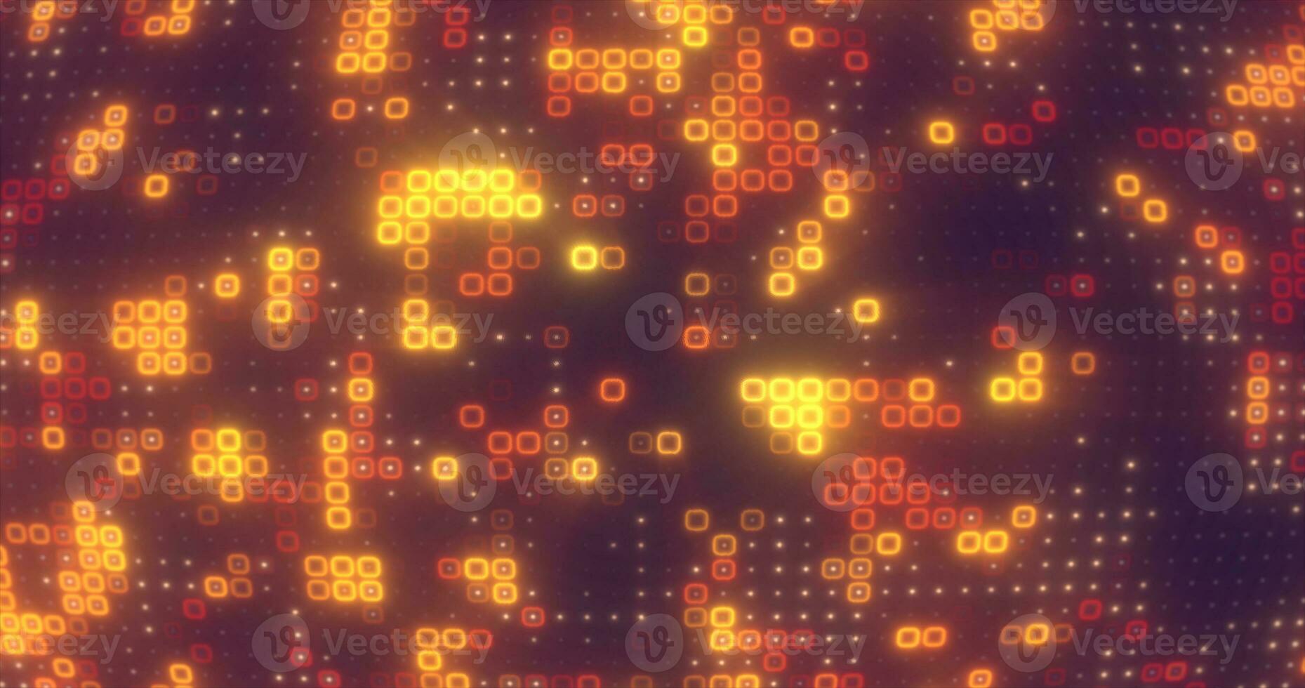 Abstract yellow orange energy squares glowing digital particles futuristic hi-tech background photo