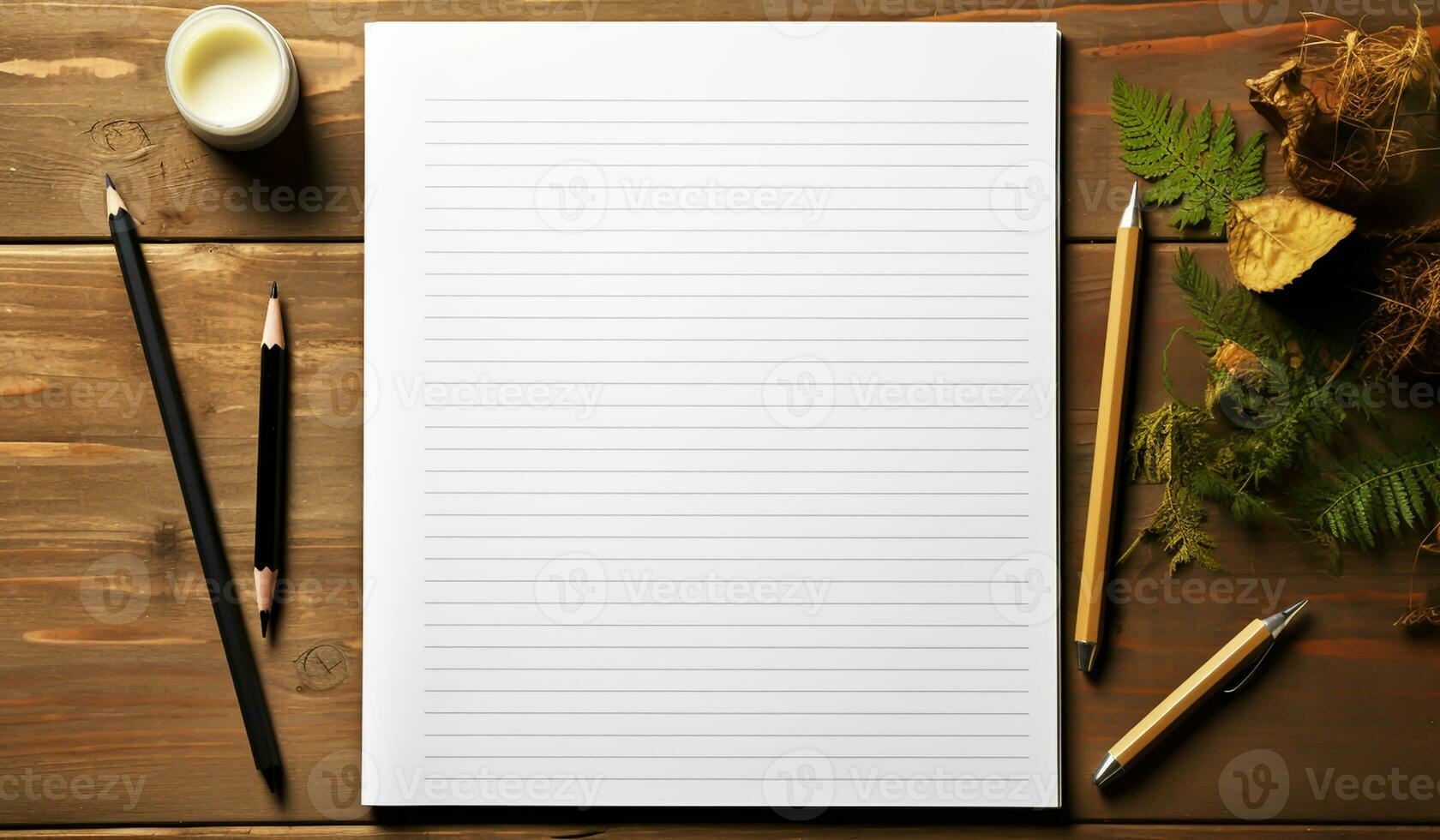 Blank sheet of paper with free space for text. AI generated photo