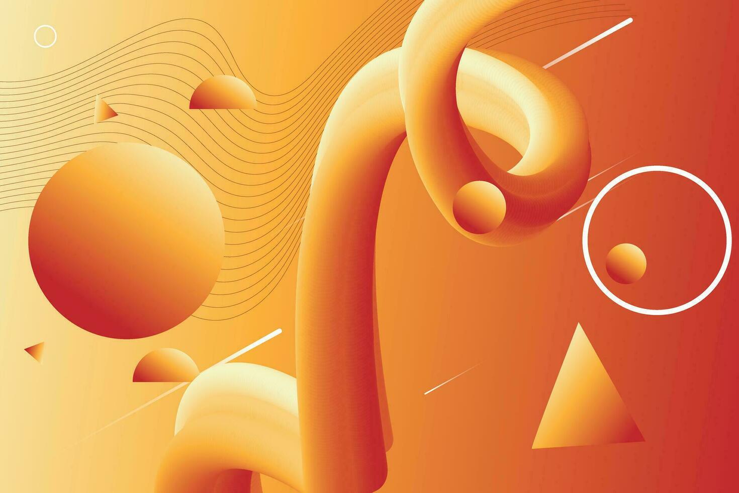 Energetic Orange Swirl - Abstract Modern Art vector