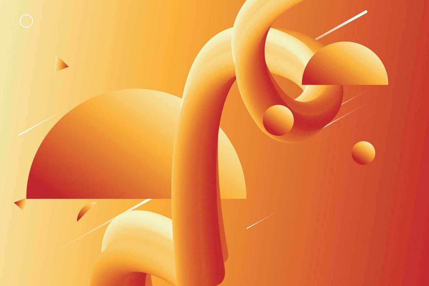 Energetic Orange Swirl - Abstract Modern Art vector