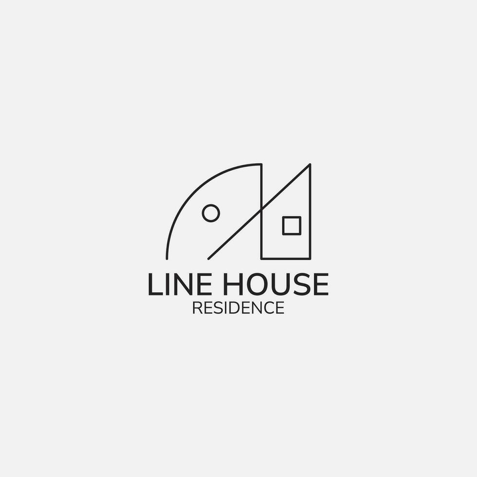 Unique home logo from lines. vector