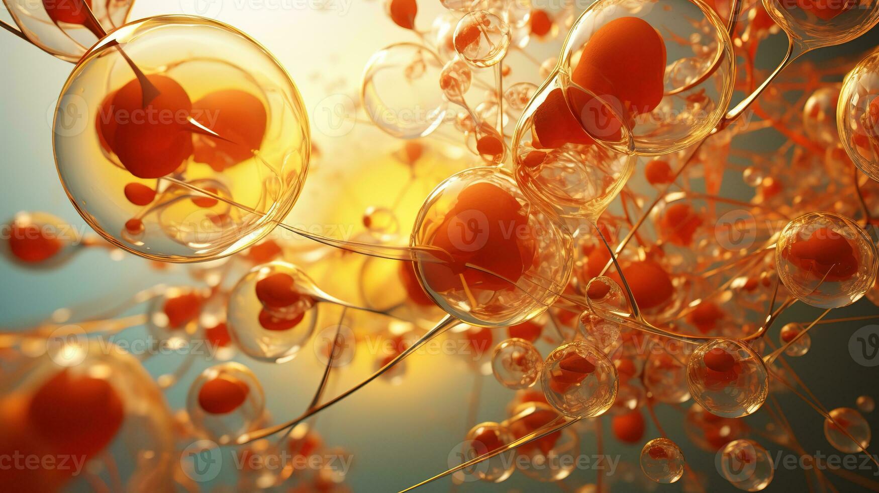 Red blood cells inside an artery, vein. Generative AI photo