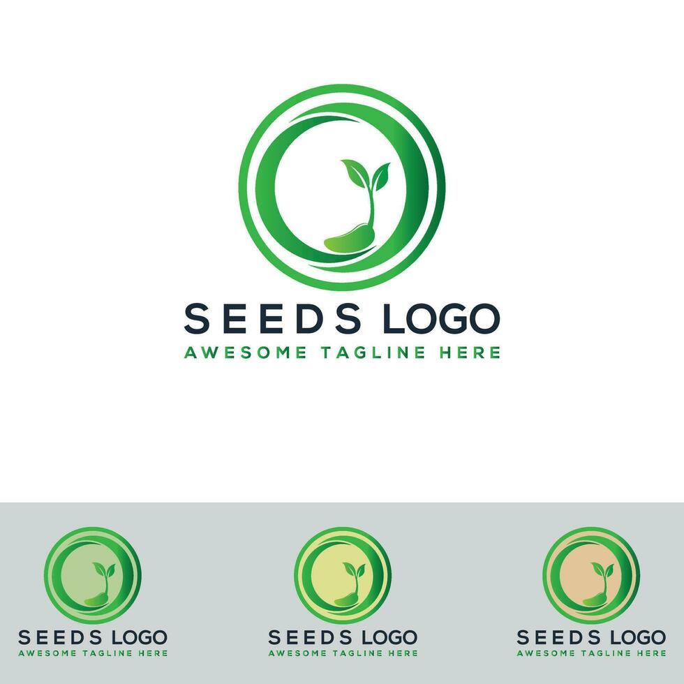 gratis vector semillas logo diseño agricultura campo planta y concepto