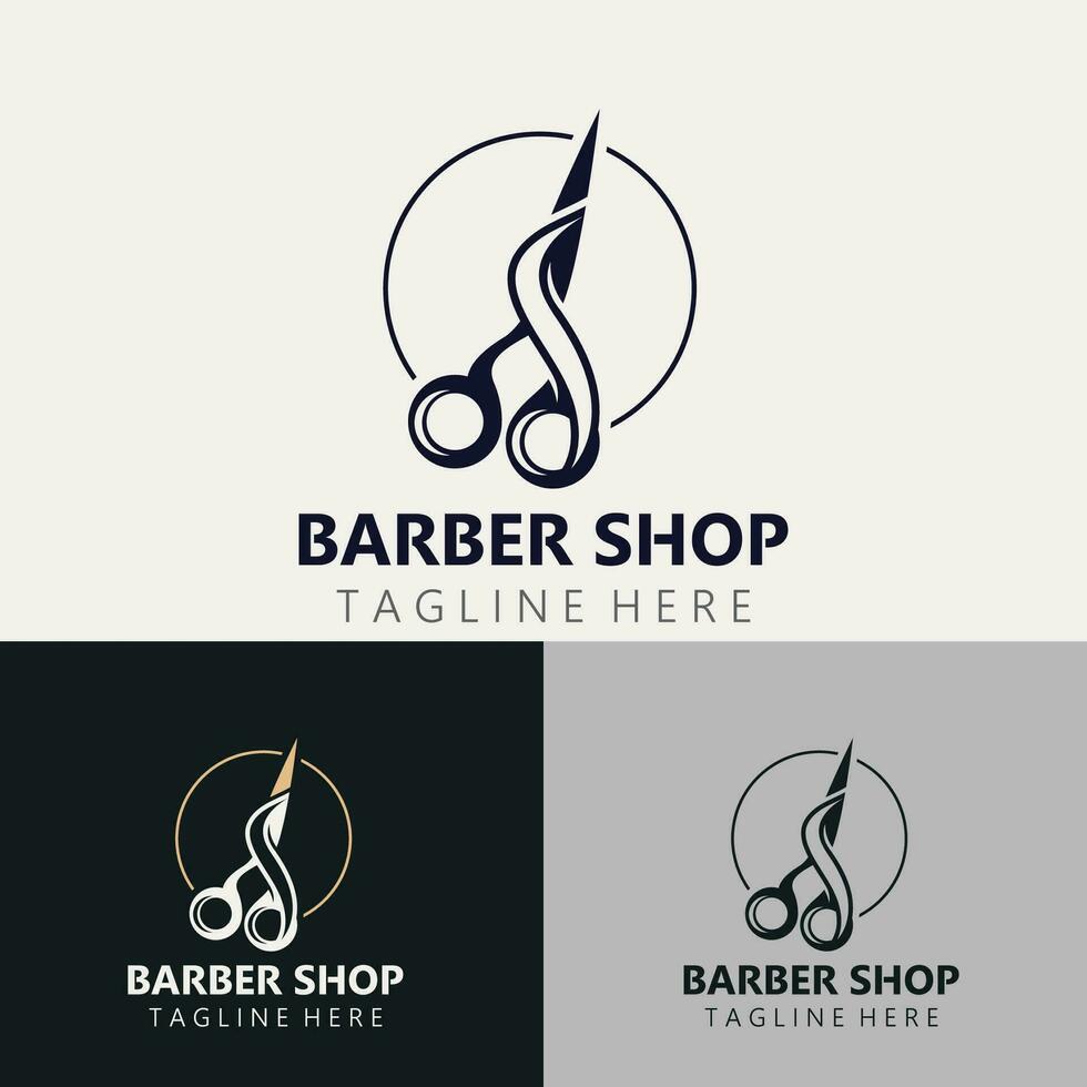 Barber Logo Design Scissor Icon Template. Modern simple design. barbers tools and barbershop. Vector Illustration