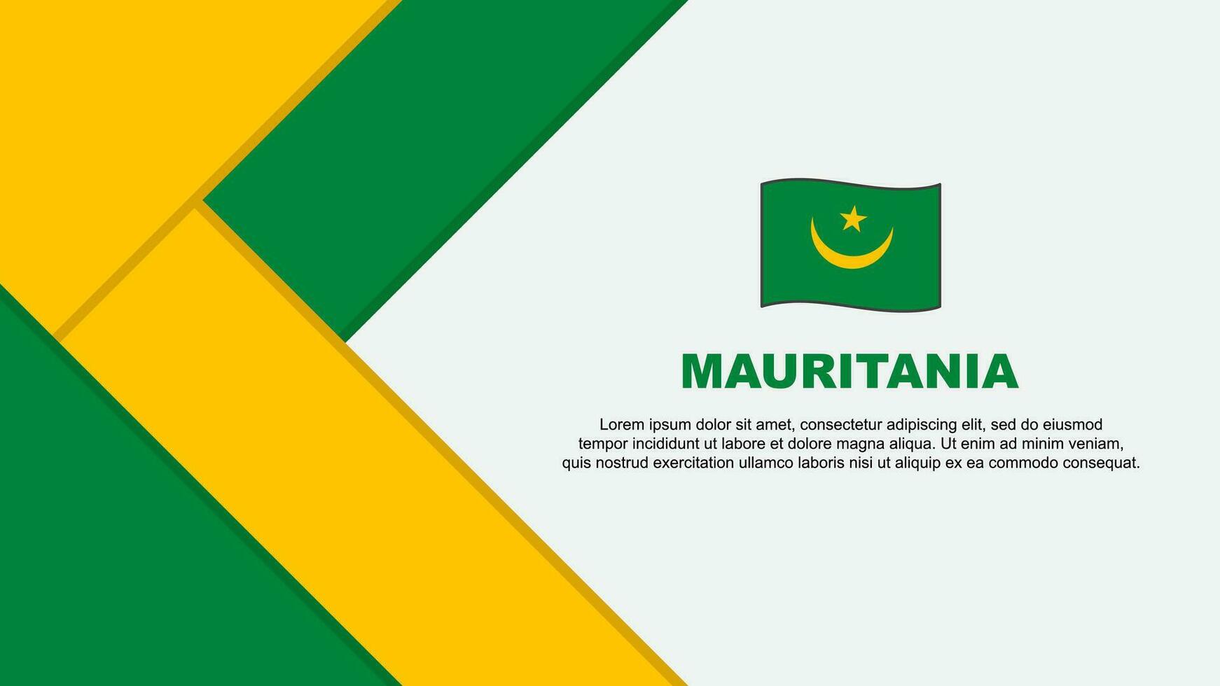 Mauritania Flag Abstract Background Design Template. Mauritania Independence Day Banner Cartoon Vector Illustration. Illustration