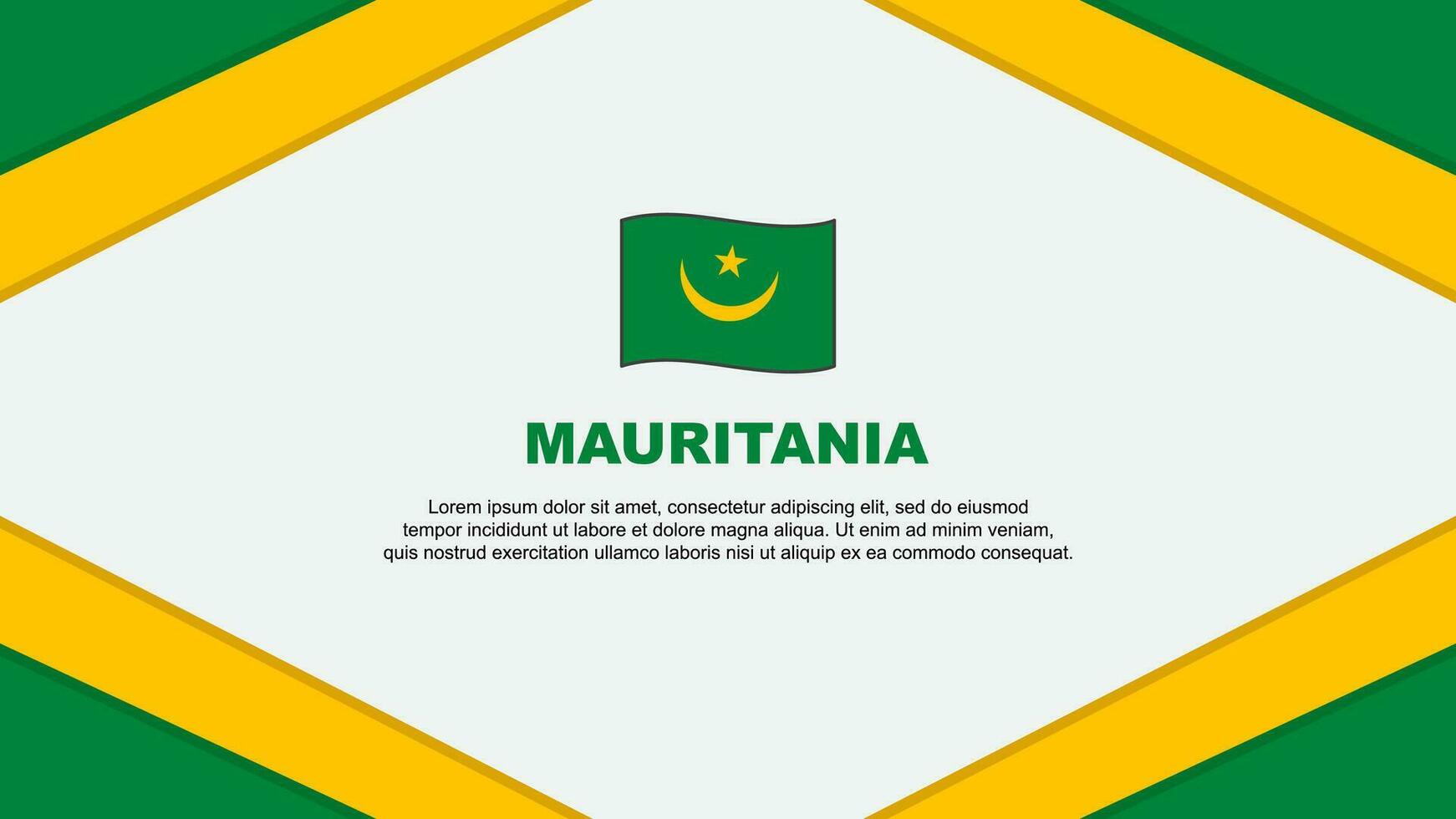 Mauritania Flag Abstract Background Design Template. Mauritania Independence Day Banner Cartoon Vector Illustration. Template