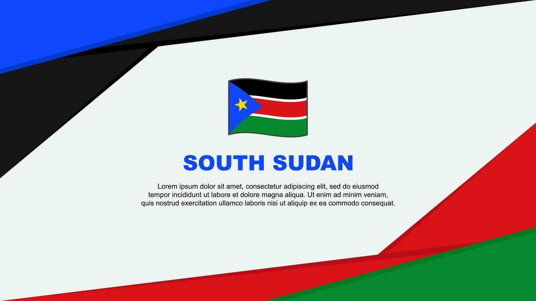 South Sudan Flag Abstract Background Design Template. South Sudan Independence Day Banner Cartoon Vector Illustration. South Sudan