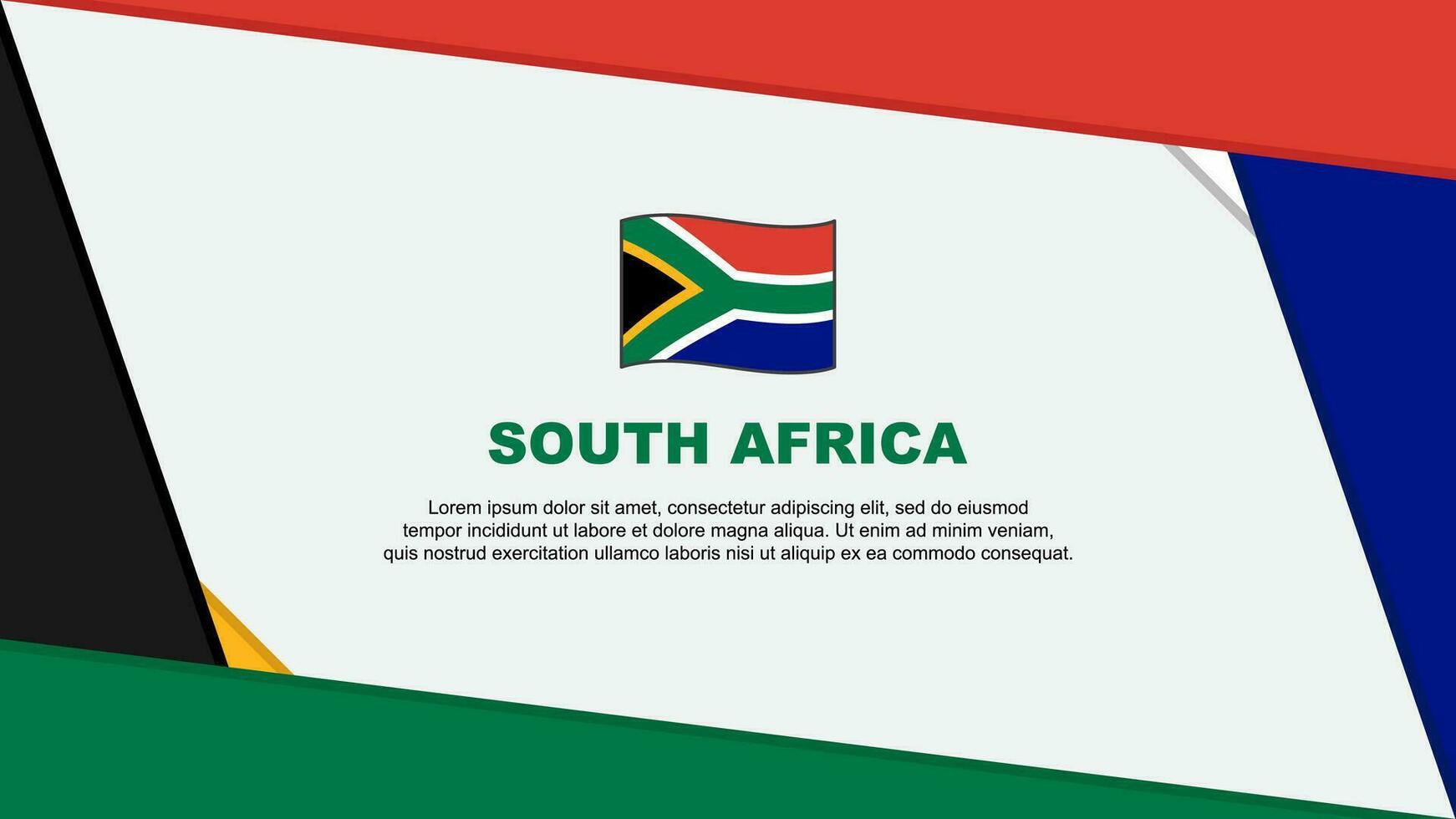 South Africa Flag Abstract Background Design Template. South Africa Independence Day Banner Cartoon Vector Illustration. South Africa Independence Day